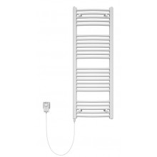 KORADO KORALUX RONDO COMFORT - E koupelnový radiátor 1220/600, tyč vlevo ze skříně/zásuvky, bílá RAL9016