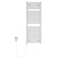 KORADO KORALUX RONDO MAX - E koupelnový radiátor 1220/750, tyč vlevo ze skříně/zásuvky, bílá RAL9016