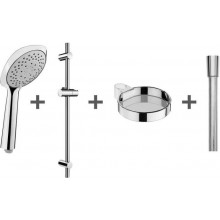 JIKA CUBITO-N sprchová souprava 4-dílná, ruční sprcha 130x130 mm, 4 proudy, tyč, hadice, mýdlenka, chrom