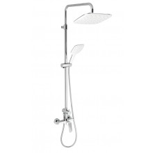 NOVASERVIS NOBLESS TINA sprchový set s baterií, hlavová sprcha, ruční sprcha, teleskopická tyč, hadice, bílá/chrom