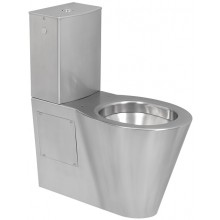 SANELA WC kombi 360x700x825mm, s nádržkou, pro tělesně handicapované, antivandal, nerez mat