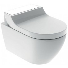 GEBERIT AQUACLEAN TUMA COMFORT závěsné WC s bidetovým sedátkem, SoftOpening, Rimless, KeraTect, bílá/bílé sklo