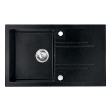 NOVASERVIS granitový dřez 780x480 mm, otočný, 2 otvory, odkapávač, grafit
