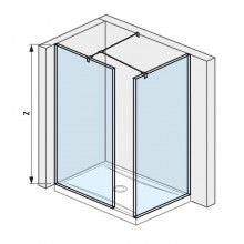 JIKA CUBITO PURE walk-in do rohu, 1 stěna 78,4x200 cm, 1 stěna 88,4x200 cm, stříbrná/transparentní sklo