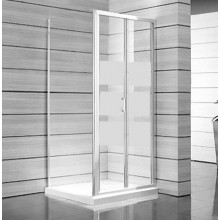 JIKA LYRA PLUS sprchové dveře 90x190 cm, zalamovací, bílá/sklo matné stripy