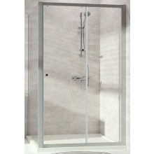 CONCEPT 100 NEW sprchové dveře 140x190 cm, posuvné, stříbrná matná/čiré sklo