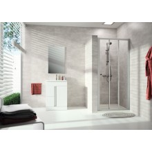 CONCEPT 100 NEW sprchové dveře 90x190 cm, posuvné, stříbrná pololesklá/čiré sklo