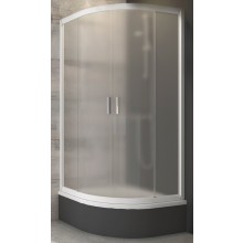 RAVAK BLIX BLCP4 SABINA 80 sprchový kout 80x80 cm, R488, snížený, posuvné dveře, bílá/sklo grape