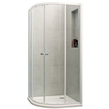 CONCEPT 100 sprchový kout 80x80 cm, posuvné dveře, stříbrná pololesklá/sklo čiré