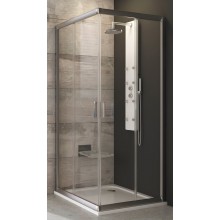RAVAK BLIX BLRV2-90 sprchový kout 90x90 cm, rohový vstup, posuvné dveře, satin/sklo transparent