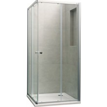 CONCEPT 100 sprchový kout 80x80 cm, rohový vstup, posuvné dveře, stříbrná matná/sklo čiré