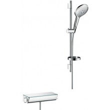 HANSGROHE RAINDANCE SELECT S sprchový set s termostatickou baterií, ruční sprcha se 3 proudy, tyč, hadice, chrom/bílá