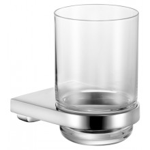 KEUCO MOLL držák se skleničkou, jednoduchý, nástěnný, chrom/sklo