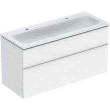 GEBERIT ICON skříňka s umyvadlem 1200x480x630mm, závěsná, 2 zásuvky, úchytka matná bílá, lakovaná matná bílá