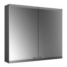EMCO EVO zrcadlová skříňka 80x70x18,6 cm, osvětlení s regulací stmívání a teploty světla, s vypínačem a el. zásuvkou, hliník, černá