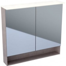 GEBERIT ACANTO zrcadlová skříňka 90x83x21,5 cm, osvětlení, se zvětšovacím zrcátkem, vypínačem a el. zásuvkou, dřevotříska, dub mystik