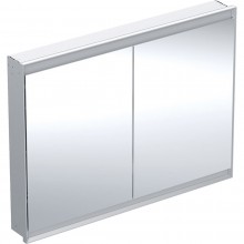 GEBERIT ONE zrcadlová skříňka vestavná 120x90x15 cm, osvětlení s regulací stmívání a teploty světla, s vypínačem a el. zásuvkou, Bluetooth, eloxovaný hliník