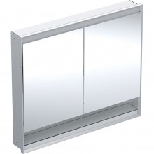 GEBERIT ONE zrcadlová skříňka vestavná 105x90x15 cm, osvětlení s regulací stmívání a teploty světla, s vypínačem a el. zásuvkou, Bluetooth, eloxovaný hliník