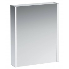 LAUFEN FRAME 25 zrcadlová skříňka 60x75x15 cm, osvětlení, s vypínačem a el. zásuvkou, panty vpravo, hliník, zrcadlo