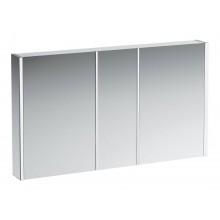 LAUFEN FRAME 25 zrcadlová skříňka 130x75x15 cm, osvětlení, hliník, lesklá bílá