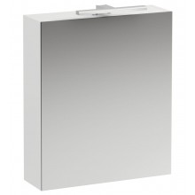 LAUFEN BASE zrcadlová skříňka 60x70x18,5 cm, osvětlení, s vypínačem a el. zásuvkou, panty vlevo, MDF, matná bílá